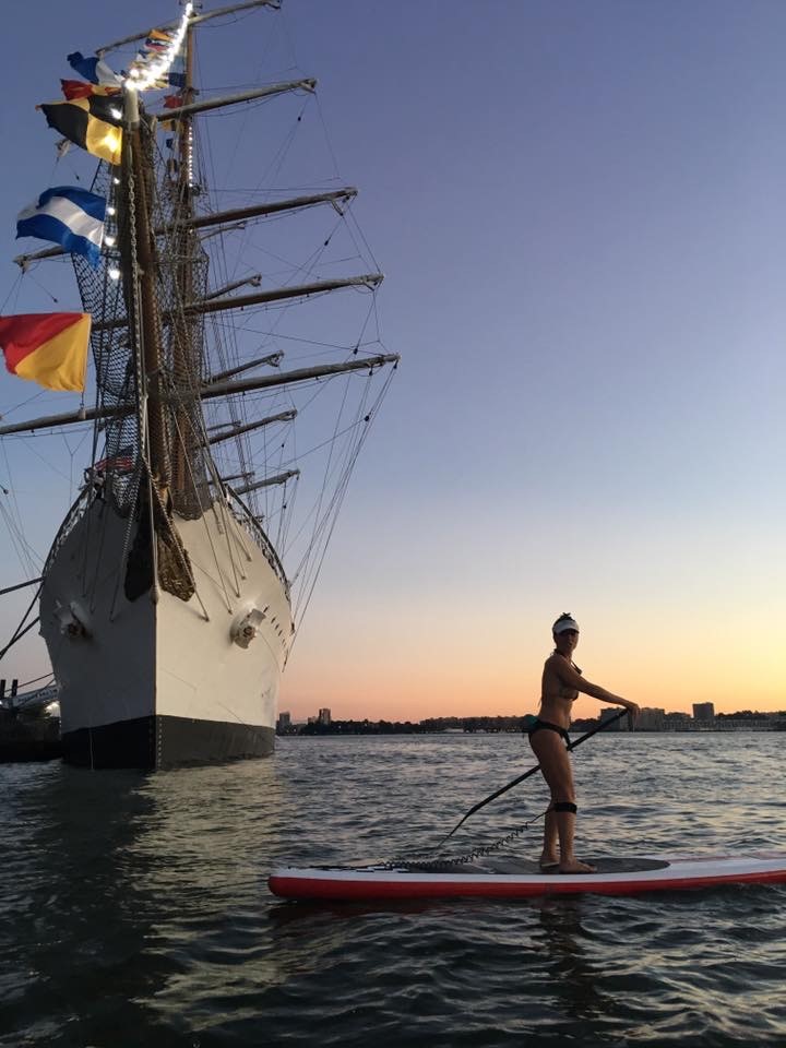 Paddle Boarder at Sunset