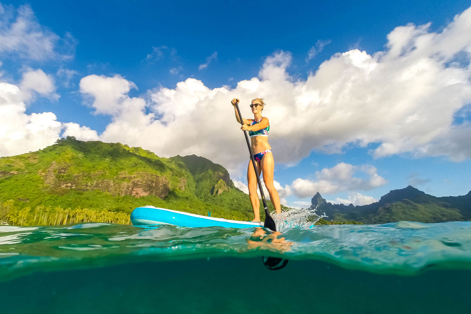 Paddle boarding in pacific