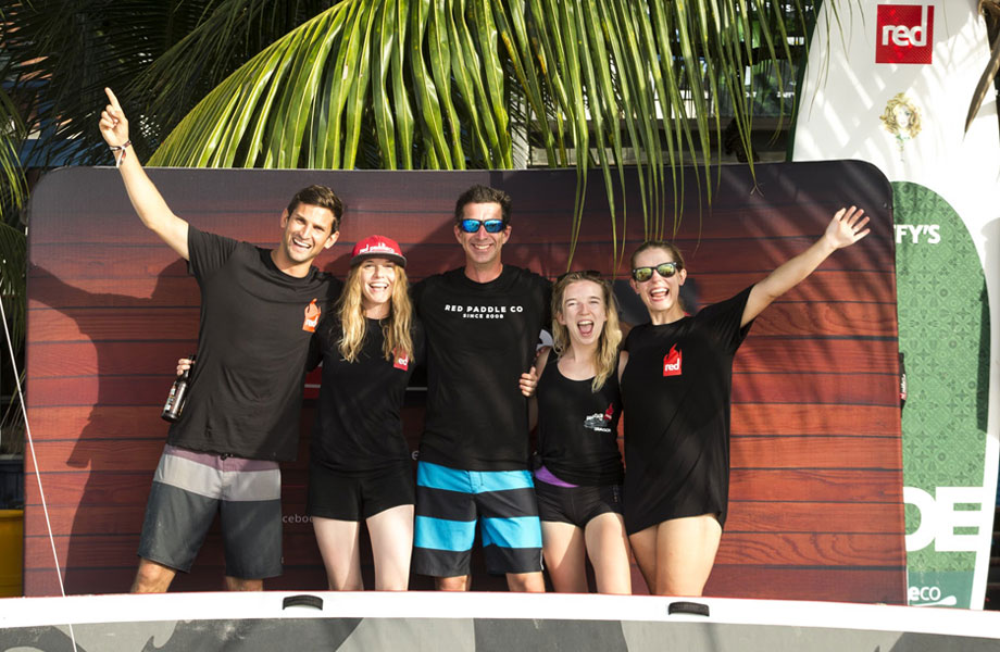 The red paddle co team in Barbados